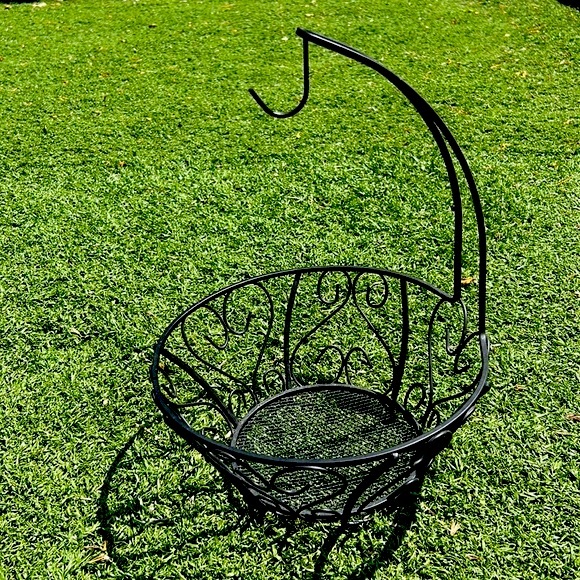 Black Scroll Banana Holder with Fruit Basket - Picture 4 of 8